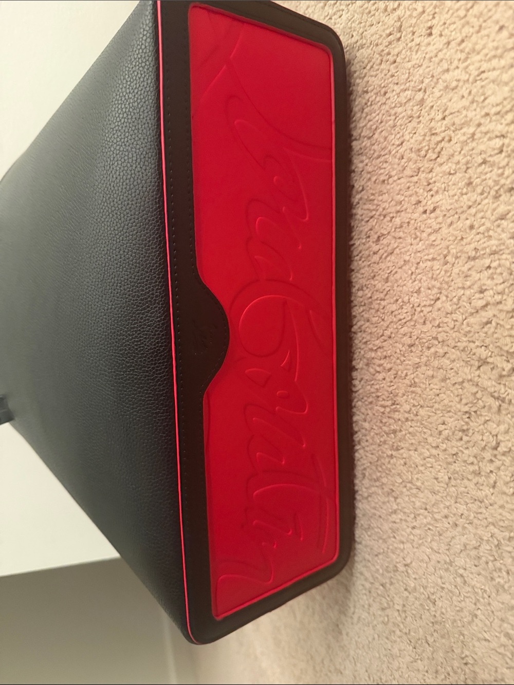 Christian Louboutin Black Tote with Red Interior and Studded Straps - Picture 4 of 4